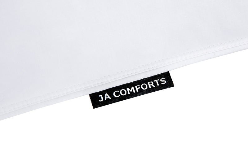 JA COMFORTS Duck Feather Down Bed Pillows for Sleeping(2 Packs)-Queen(20INÃ—30IN),High Filling Weight,600 Thread Count,Double-Layer Downproof Fabric Design,10% Duck Down,Cotton Cover,White - Image 4